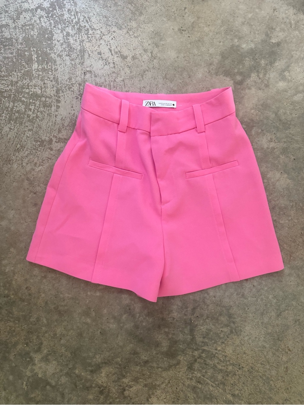 ZARA Bright Pink Tailored High-Waist Shorts